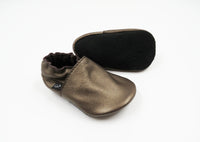 Metallic Soft-Sole Leather Baby Shoes