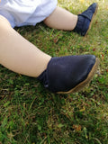 Navy Soft-Sole Leather Baby Shoes
